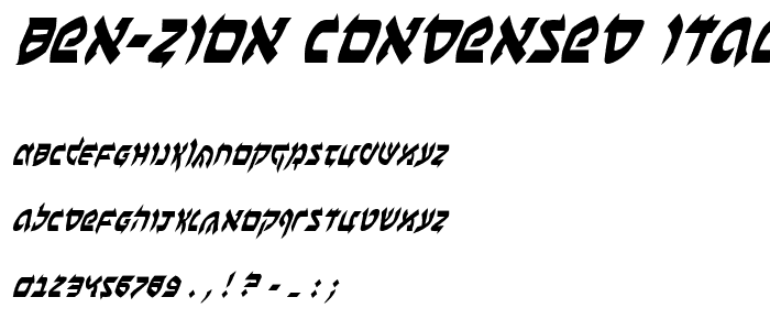 Ben-Zion Condensed Italic font